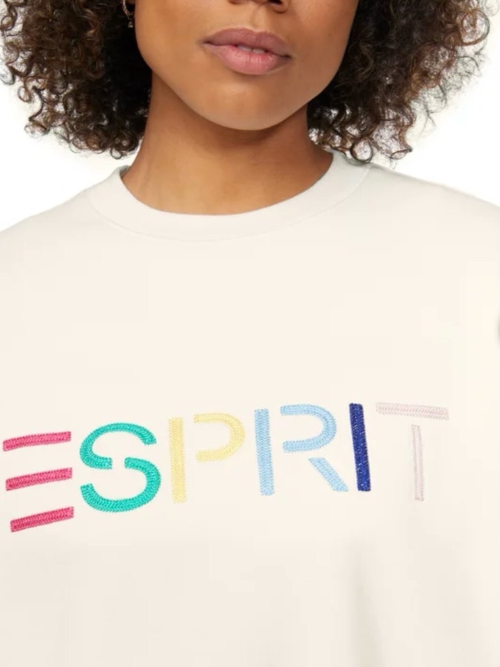 Esprit Costco Crewneck Sweatshirt white Retro Logo NWT
